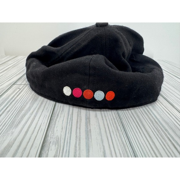 COOGI Embroidered Wool Blend Fitted Cap Hat‎ Colorful Logo Black Menswear sz 7.5 - Picture 3 of 6